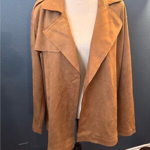 Tahari Camel Trench Suede Jacket
